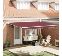 vidaXL Toldo retráctil automático con luces LED burdeos 450x300 cm