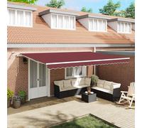 vidaXL Toldo retráctil automático con luces LED burdeos 500x300 cm