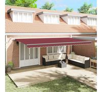 vidaXL Toldo retráctil automático con luces LED burdeos 600x300 cm