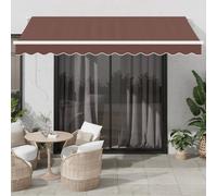 vidaXL Toldo retráctil automático con luces LED marrón 350x250 cm