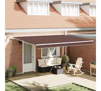 vidaXL Toldo retráctil automático con luces LED marrón 450x300 cm
