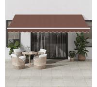 vidaXL Toldo retráctil automático con luces LED marrón 450x350 cm