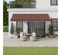 vidaXL Toldo retráctil automático con luces LED marrón 500x350 cm