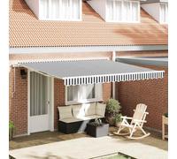 vidaXL Toldo retráctil automático gris antracita y blanco 400x300 cm