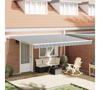 vidaXL Toldo retráctil automático gris antracita y blanco 450x300 cm