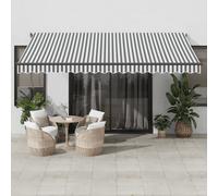 vidaXL Toldo retráctil automático gris antracita y blanco 450x350 cm