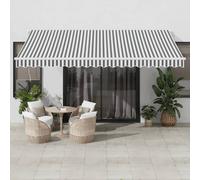 vidaXL Toldo retráctil automático gris antracita y blanco 450x350 cm