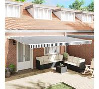 vidaXL Toldo retráctil automático gris antracita y blanco 500x300 cm