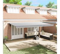 vidaXL Toldo retráctil automático luces LED antracita blanco 600x300cm