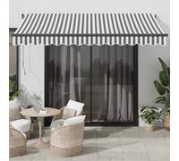 vidaXL Toldo retráctil automático luz LED antracita blanco 350x250 cm