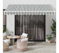 vidaXL Toldo retráctil automático luz LED antracita blanco 350x250 cm