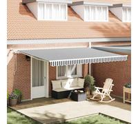 vidaXL Toldo retráctil automático luz LED antracita blanco 450x300 cm