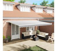 vidaXL Toldo retráctil automático luz LED antracita blanco 500x300 cm