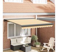 vidaXL | Toldo retráctil | Azul y Blanco con Marco Blanco 3 x 2,5 m