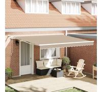 vidaXL Toldo retráctil Beige 400 x 300 cm Poliéster