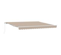 vidaXL Toldo retráctil Beige 400 x 300 cm Poliéster y Aluminio Beige