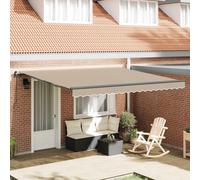 vidaXL Toldo retráctil Beige 400 x 300 cm Poliéster y Aluminio