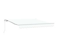 vidaXL Toldo retráctil Blanco 350 x 250 cm Poliéster y Aluminio, Toldo Rectangular Moderno para jardín y terraza, Resistente a UV, Duradero, Ideal para Proteger del Sol en Exteriores