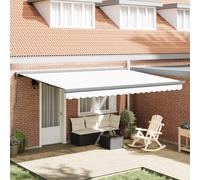 vidaXL Toldo retráctil Blanco 4 x 3 m Lona y Aluminio White