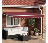 vidaXL Toldo retráctil Burdeos 3 x 2 m 100% Poliéster y Aluminio