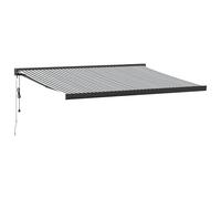 vidaXL. Toldo retráctil, color antracita y blanco, 4x3 metros, fabricado en tela y aluminio