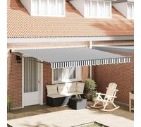 vidaXL. Toldo retráctil, color antracita y blanco, 4x3 metros, fabricado en tela y aluminio
