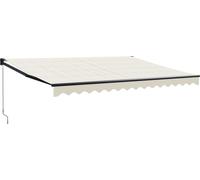vidaXL. Toldo retráctil, color crema, 4x3 metros, fabricado en tela y aluminio