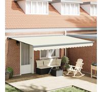 vidaXL Toldo retráctil Crema y gris 400 x 300 cm Lona y Aluminio