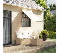vidaXL Toldo retráctil de tela y acero crema 150x150 cm