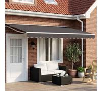 vidaXL Toldo Retráctil Eléctrico Antracita y Blanco 4,5 x 3 m