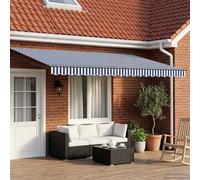vidaXL Toldo Retráctil Eléctrico Azul, Blanco, Antracita 4,5 x 3 m