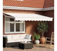 vidaXL Toldo retráctil eléctrico, color blanco, 3,5 x 2,5 metros