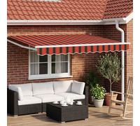 vidaXL. Toldo retráctil eléctrico, color naranja, marrón o blanco, dimensiones 3,5 x 2,5 metros