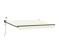 vidaXL Toldo Retráctil Eléctrico Crema 3,5 x 2,5 m, Toldo automático, Moderno y eléctrico, retráctil, con LED, para Patio, ¡Sombra Funcional al Aire Libre
