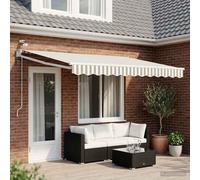 vidaXL Toldo Retráctil Eléctrico Gris claro y blanco.