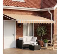 vidaXL Toldo Retráctil Eléctrico Gris, Naranja, Blanco 4,5 x 3 m