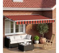 vidaXL Toldo Retráctil Eléctrico Naranja, Negro y Amarillo 3,5 x 2,5 m