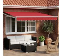 vidaXL Toldo Retráctil Eléctrico Rojo y blanco 3,5 x 2,5 m