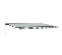 vidaXL Toldo Retráctil Eléctrico Verde, Blanco, Antracita 4,5 x 3,5 m
