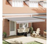 vidaXL Toldo retráctil Gris Claro 450 x 350 cm Tela y Aluminio