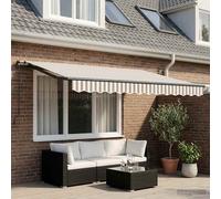 vidaXL Toldo Retráctil Poliéster y Acero 300 x 250 cm Multicolor Gris Claro Y Blanco