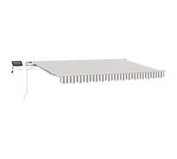 vidaXL. Toldo retráctil, gris claro y blanco, 400 x 300 cm
