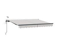 vidaXL Toldo retráctil Gris claro y blanco. 400 x 350 cm Poliéster
