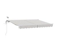 vidaXL Toldo retráctil Gris Claro y Blanco. 450 x 300 cm Poliéster