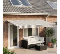 vidaXL Toldo retráctil Gris claro y blanco. 450 x 350 cm
