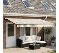 vidaXL Toldo Retráctil Poliéster y Acero 500 x 300 cm Multicolor Gris Claro Y Blanco