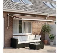 vidaXL Toldo retráctil color taupe, 350 x 250 cm, tela y metal