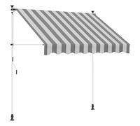 vidaXL Toldo retráctil Manual Antracita y Blanco 250 cm, Jardín y Terraza, Toldo Ajustable, Cubierta Moderna, Pérgola Retráctil, Protección Exterior, Refugio Flexible para el Sol