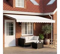 vidaXL. Toldo manual retráctil, color blanco, 4,5 x 3,5 metros