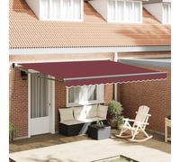 vidaXL Toldo retráctil manual burdeos 400x300 cm